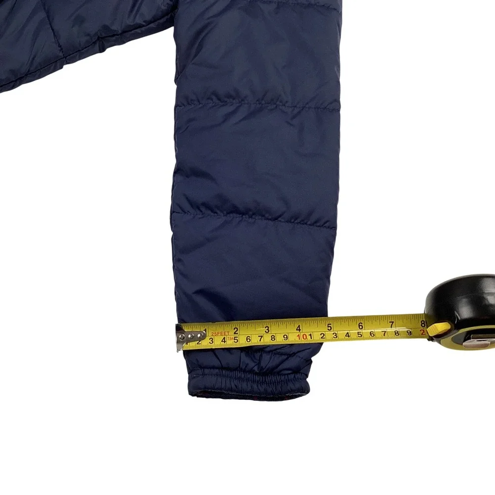 Columbia Girls‎ Reversible Hooded Jacket Navy Blue Fleece Print Size M 10/12